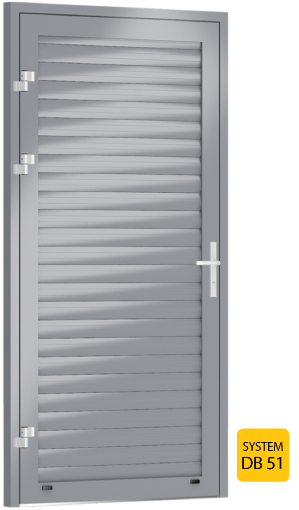 Drzwi DB T7 z profilami bramy rolowanej